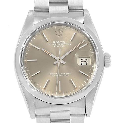 Photo of Rolex Date Grey Dial Automatic Steel Vintage Mens Watch 1500