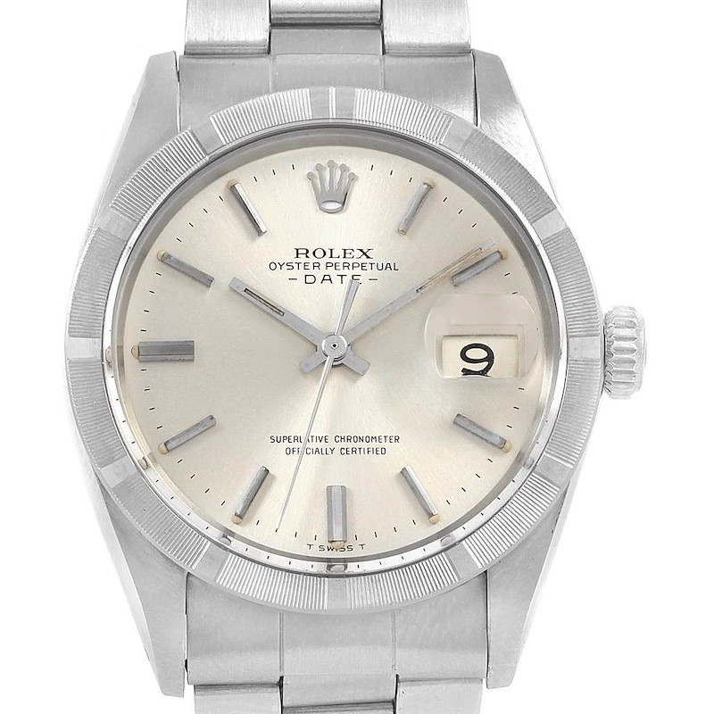 Rolex Date Silver Dial Steel Vintage Mens Watch 1501 Box Papers NOS SwissWatchExpo
