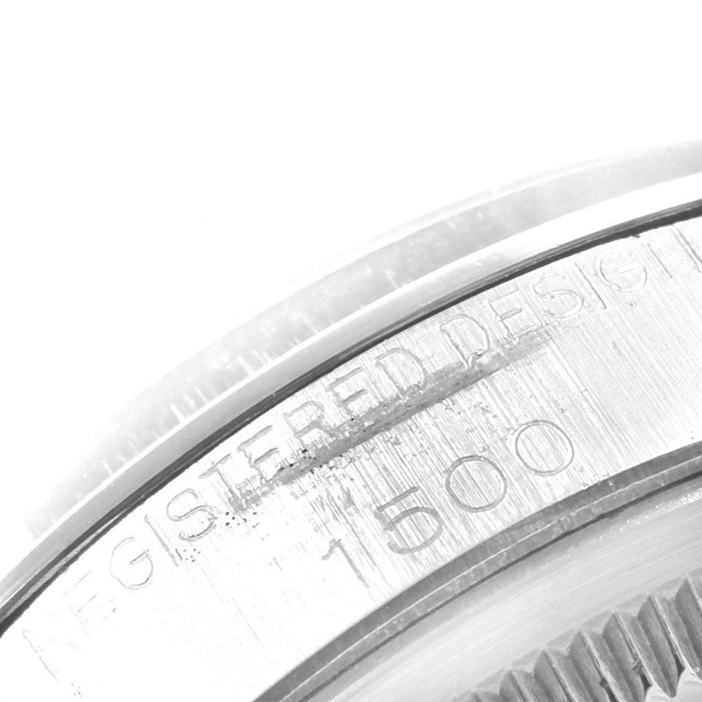 The image shows a close-up of the casing side of the Rolex Vintage Collection 1500 Men's Stainless Steel Silver Dial 1500 Men's Stainless Steel Silver Dial watch, specifically displaying the model number 1500.