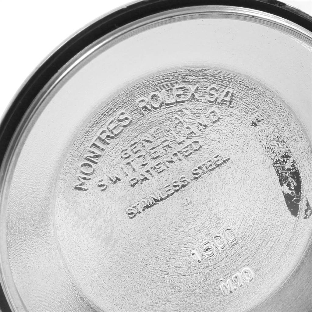 This image shows the inside of the case back from a Vintage Collection Rolex watch.