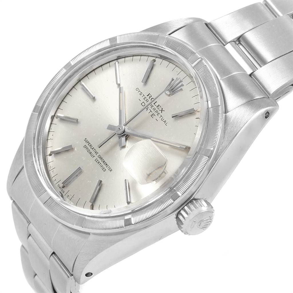 The Rolex Vintage Collection 1501 Men's Stainless Steel Silver Dial 1501 Men's Stainless Steel Silver Dial model is shown at an angled close-up, displaying the dial, bezel, crown, and part of the bracelet.