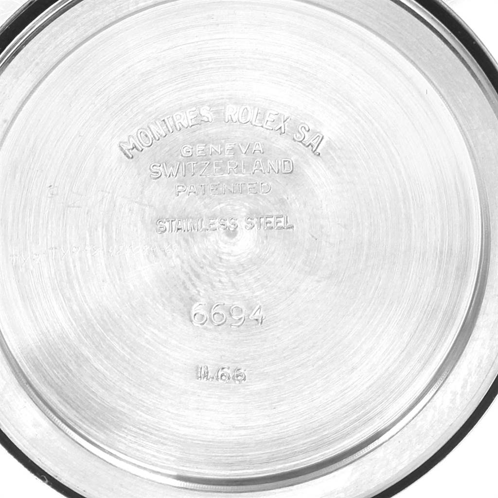 The image shows the inside of the case back for the Vintage Collection model by Rolex.