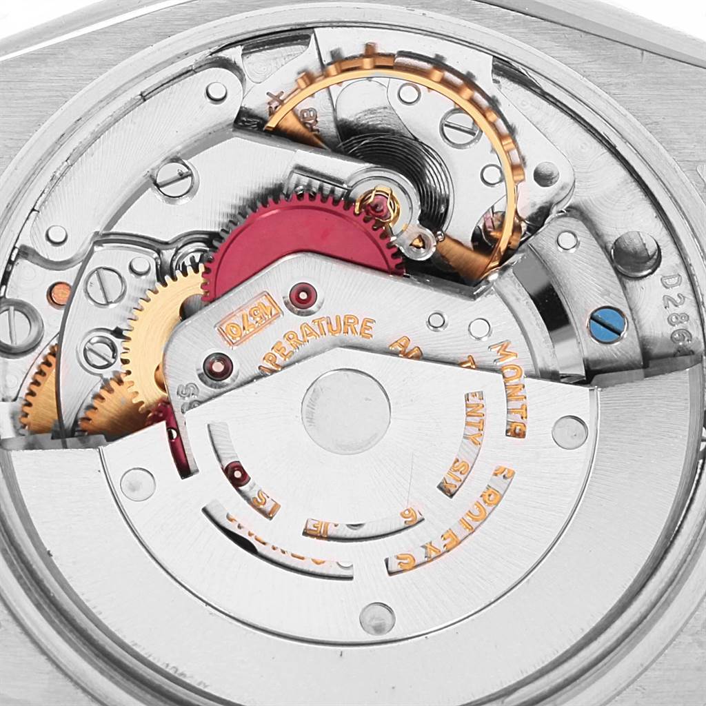 This image shows the internal mechanical movement of the Rolex Vintage Collection 1500 Men's Stainless Steel White Dial 1500 Men's Stainless Steel White Dial model, highlighting gears and components.