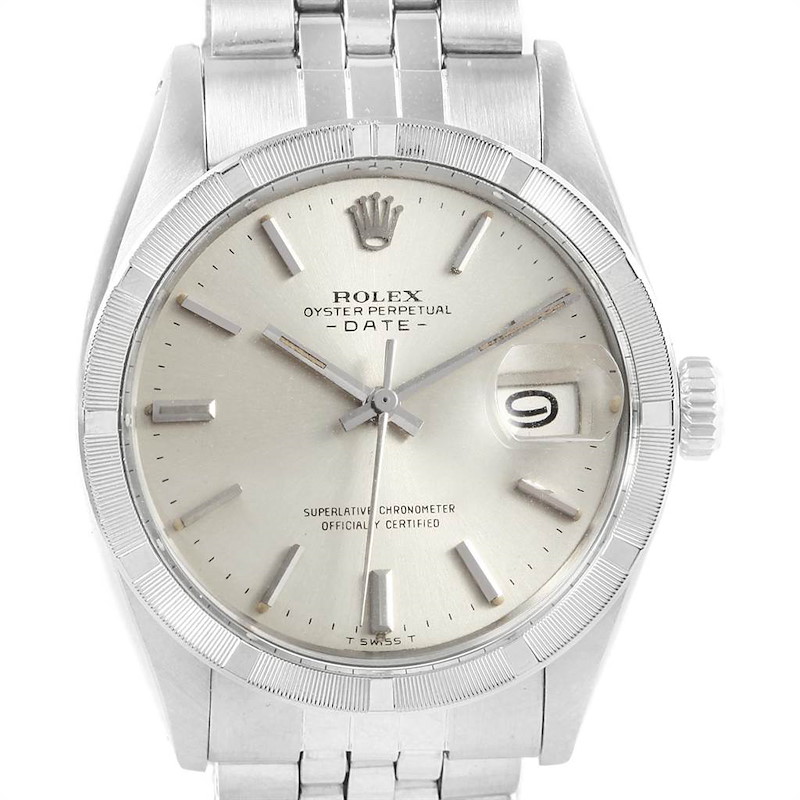 Rolex Date Stainless Steel Silver Dial Vintage Mens Watch 1501 SwissWatchExpo