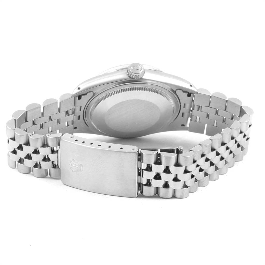 The image shows the back case and bracelet of the Rolex Vintage Collection 16014 Men's Stainless Steel Silver Dial 16014 Men's Stainless Steel Silver Dial model from a rear angle.