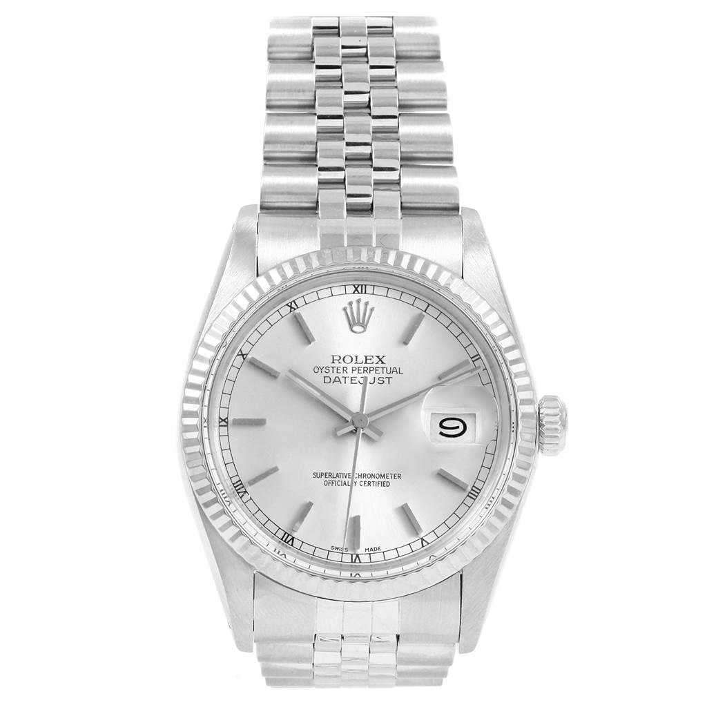 This image shows a Rolex Vintage Collection 16014 Men's Stainless Steel Silver Dial 16014 Men's Stainless Steel Silver Dial model watch, displaying the face, dial, hands, bezel, and bracelet.