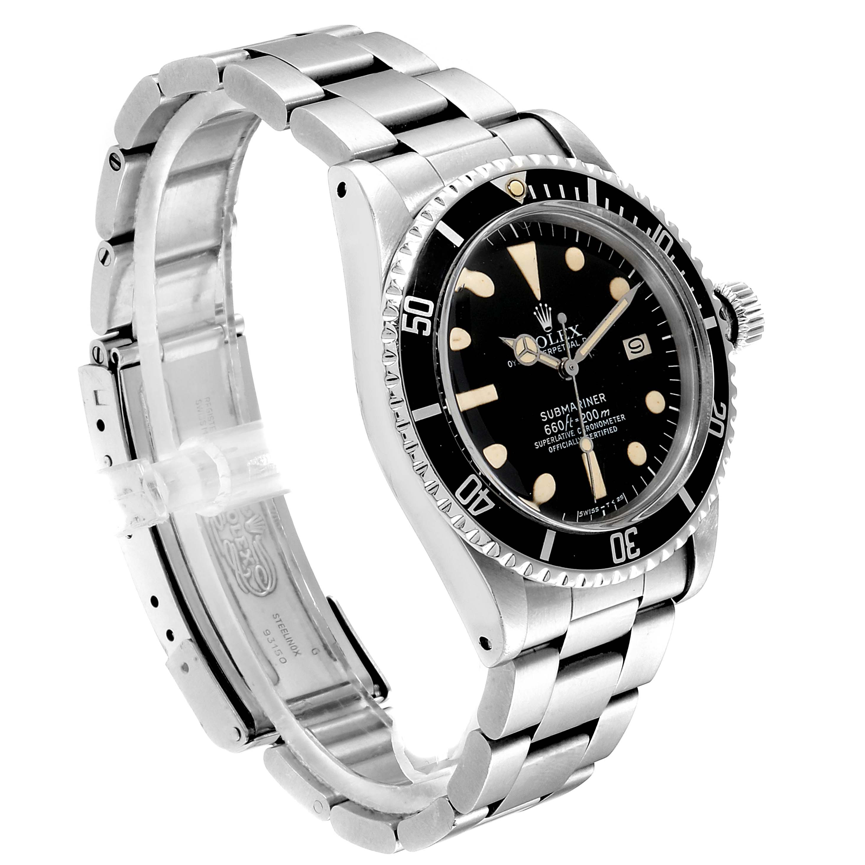The image shows a Rolex Vintage Collection 1680 Men's Stainless Steel Black Dial 1680 Men's Stainless Steel Black Dial watch at a three-quarter angle, highlighting its face, bezel, and bracelet.