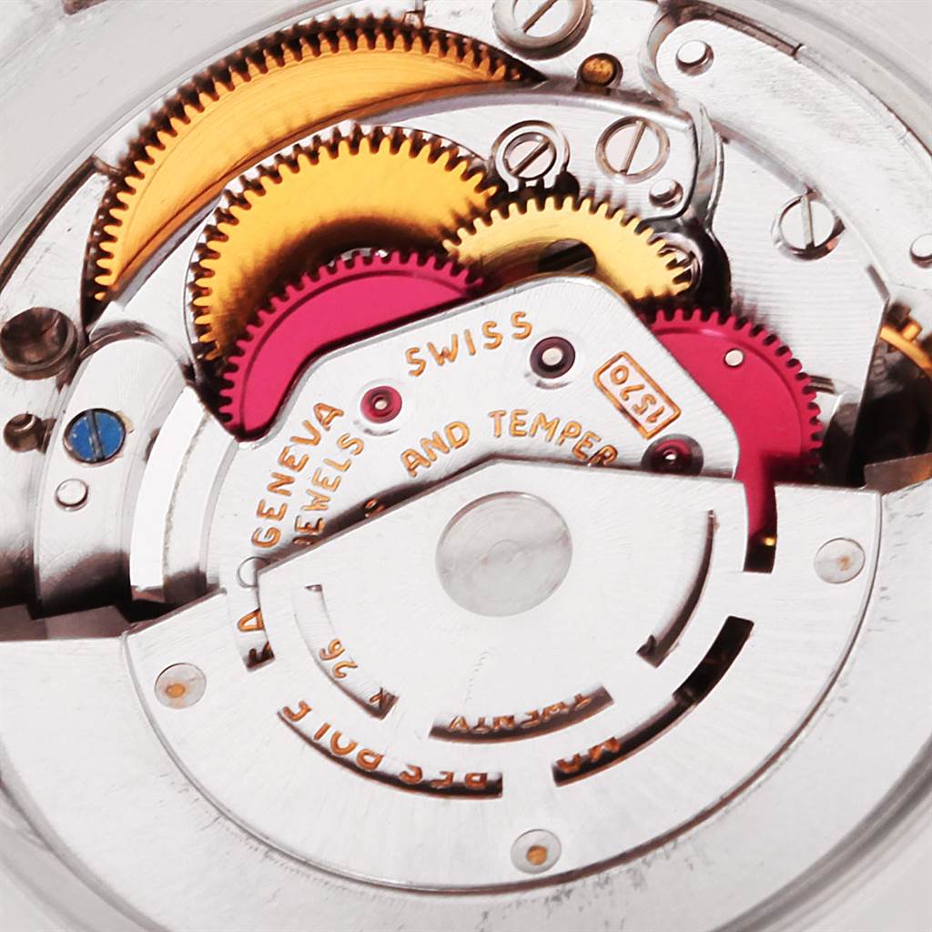 This image shows a close-up of the internal mechanical movement of a Vintage Collection model by Rolex.