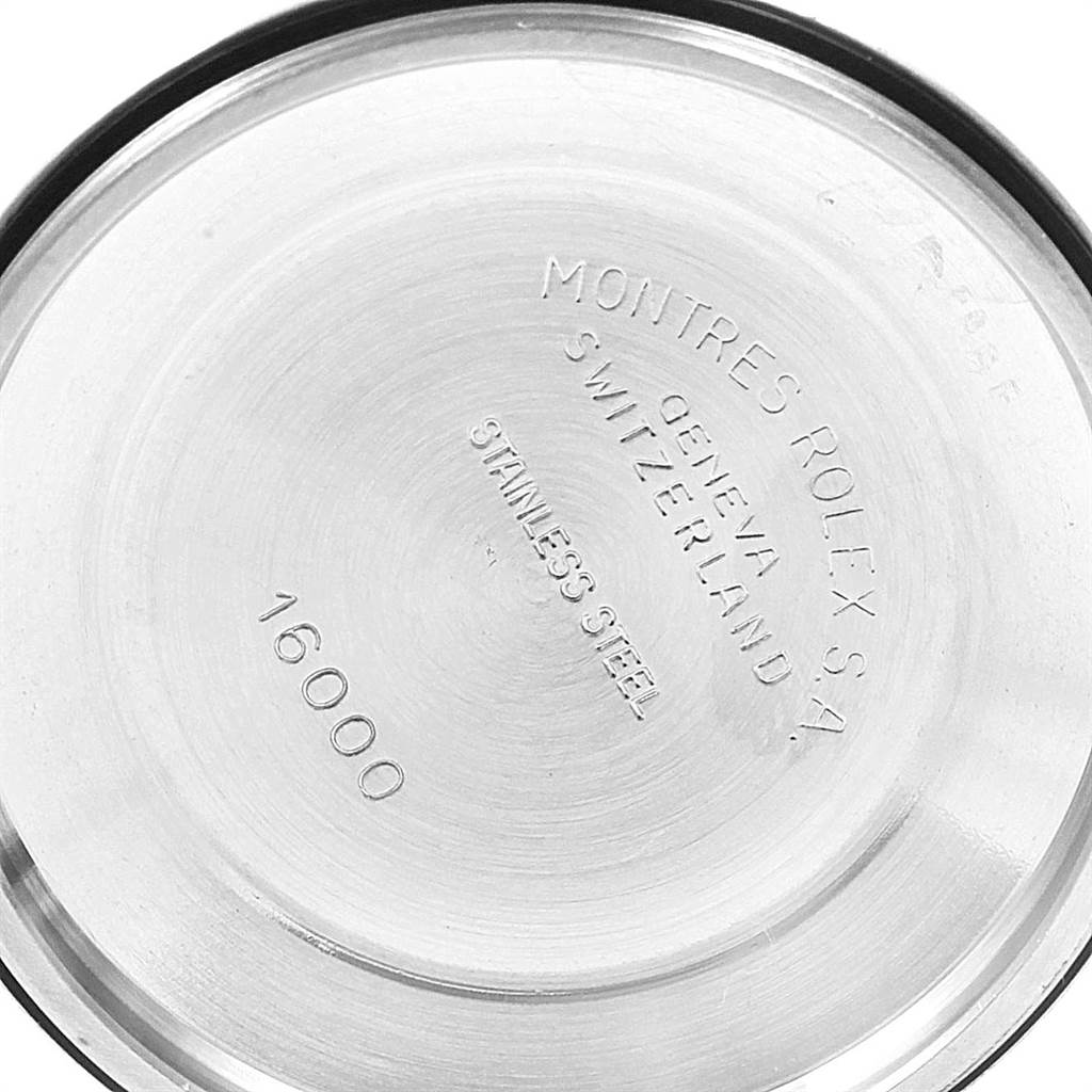 This image shows the inside view of the watch case back for the Vintage Collection model by Rolex.