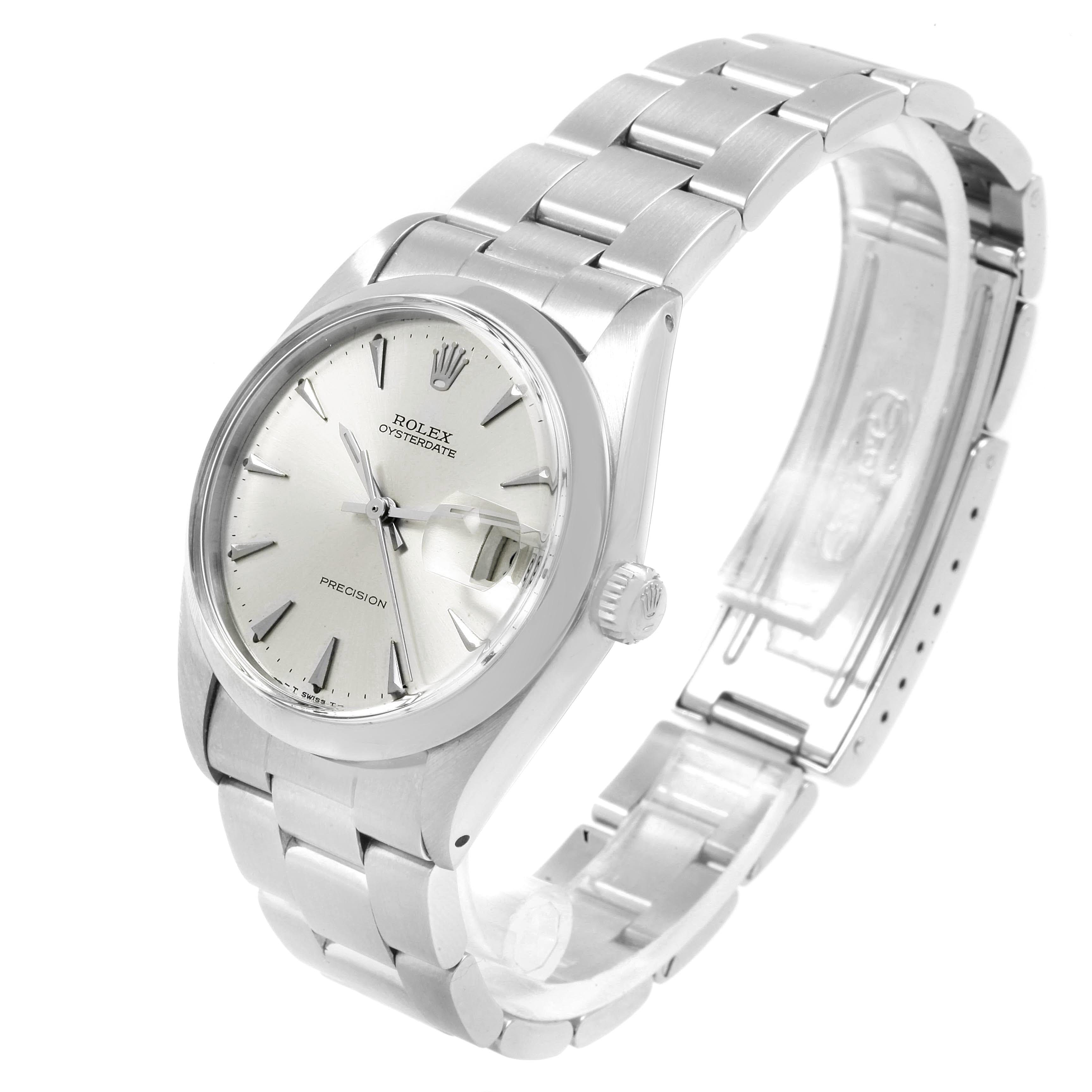 The Rolex Vintage Collection 6694 Men
s Stainless Steel Silver Dial 6694 Men
s Stainless Steel Silver Dial model is shown at a three-quarter angle, displaying the face, bezel, crown, and bracelet.