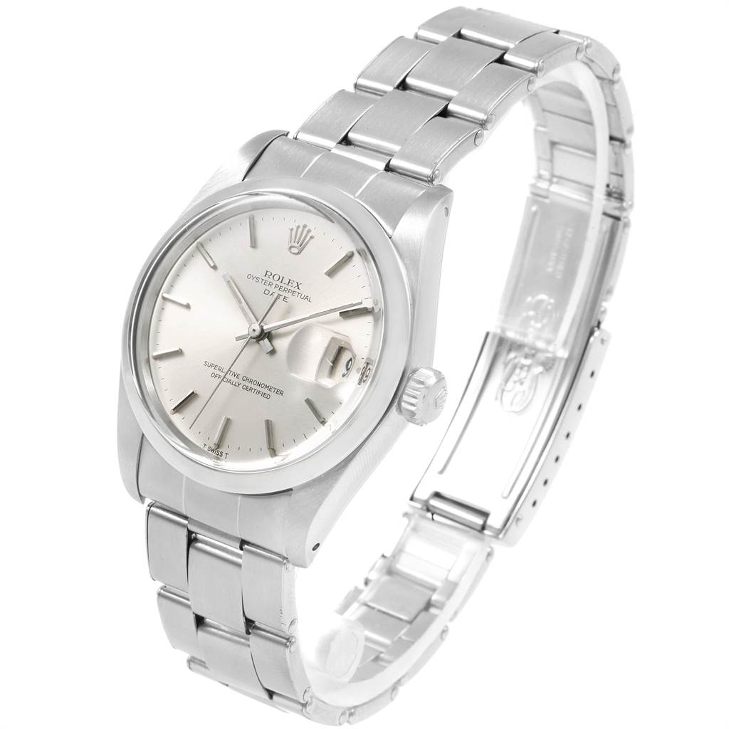 The Rolex Vintage Collection 1500 Men
s Stainless Steel Silver Dial 1500 Men
s Stainless Steel Silver Dial watch is shown at a slight angle displaying its face, bezel, crown, and metal bracelet.