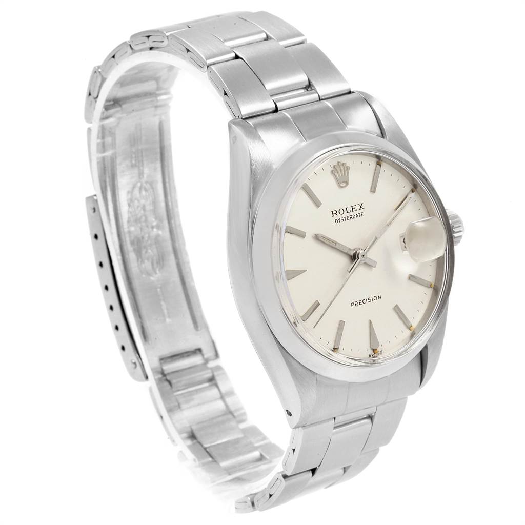 The Rolex Vintage Collection 6694 Men
s Stainless Steel Silver Dial 6694 Men
s Stainless Steel Silver Dial watch is shown at a slight angle, displaying its face, bracelet, and side profile.