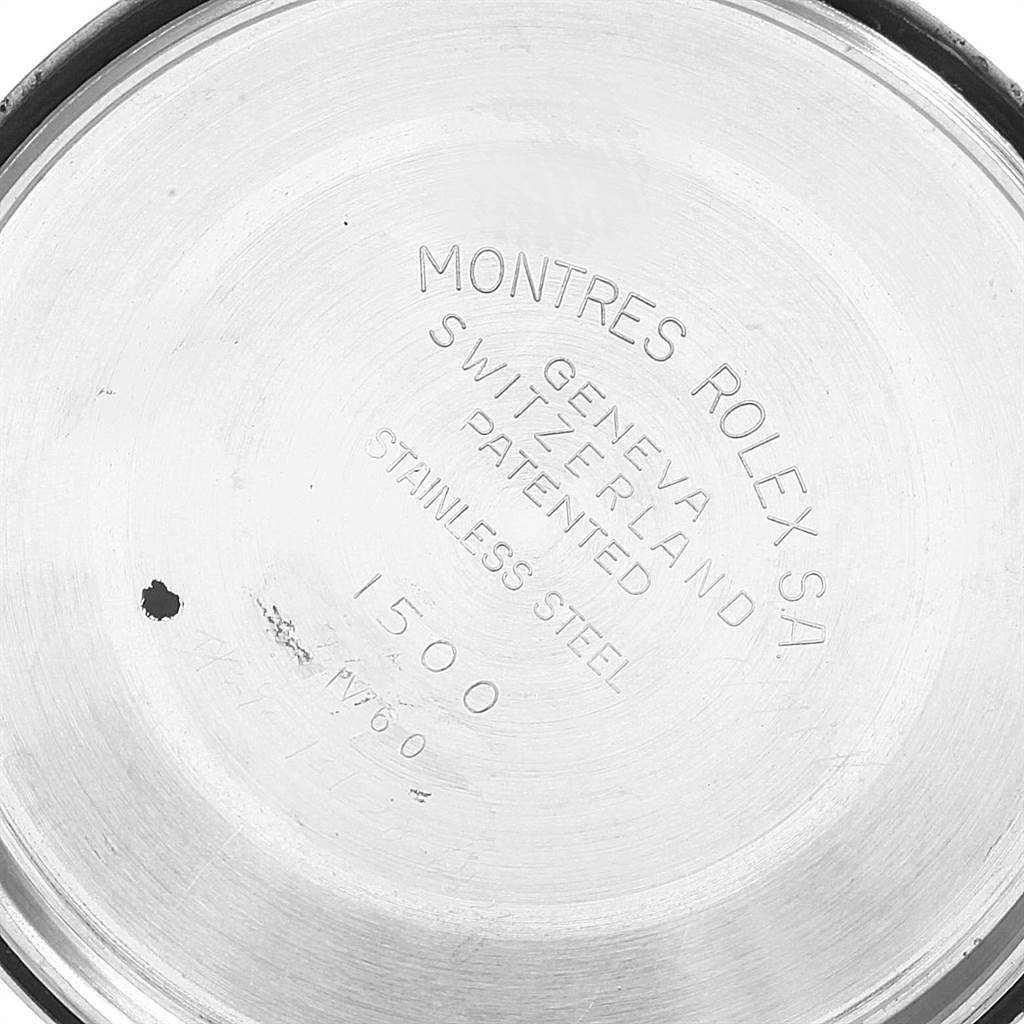 This image shows the interior back case of a Vintage Collection Rolex watch, displaying its model number and specifications.