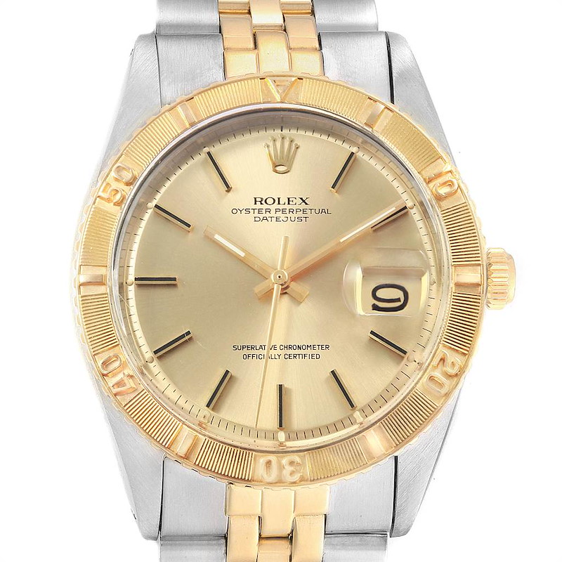 Rolex Datejust Turnograph Steel Yellow Gold Vintage Mens Watch 1625 SwissWatchExpo
