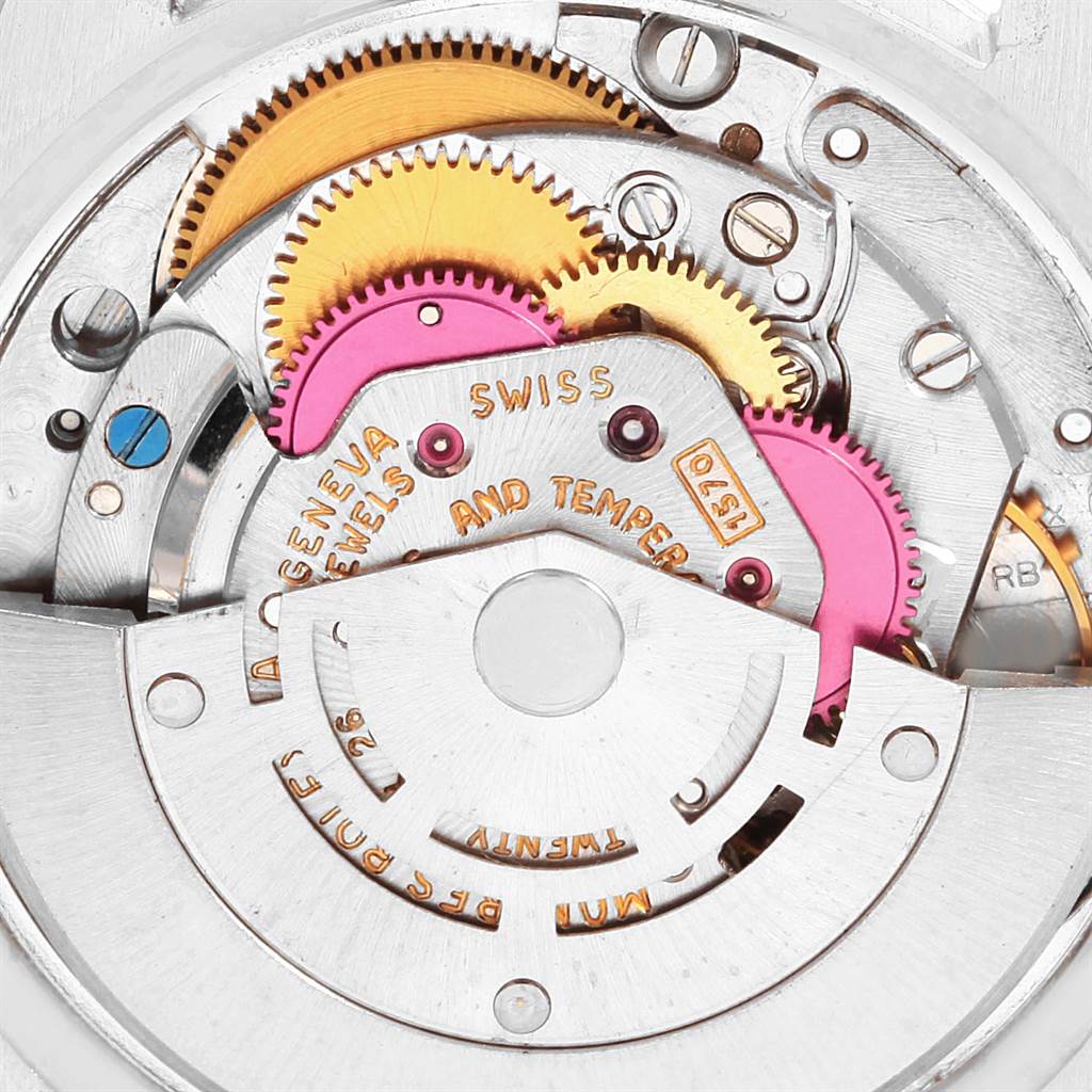 The image shows a close-up view of the inner mechanical components of the Vintage Collection model by Rolex.