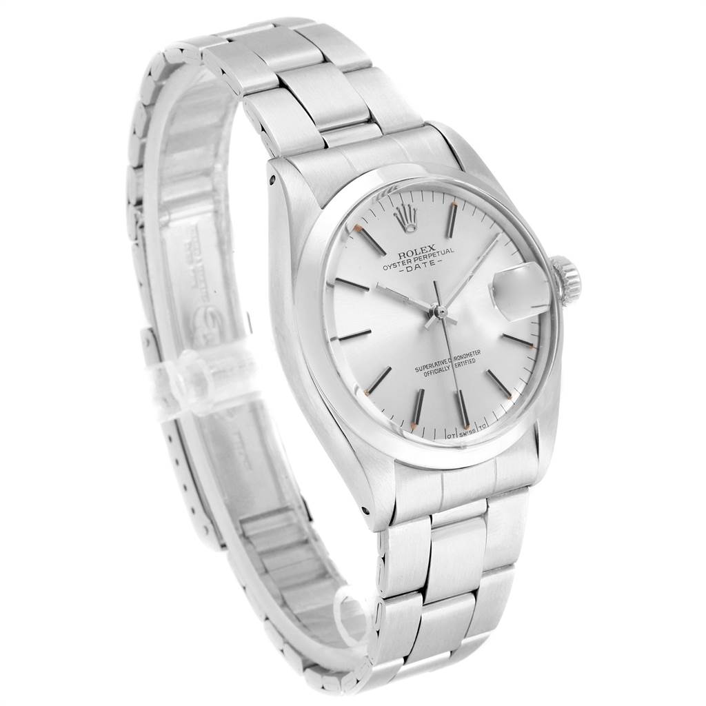 This image shows a Vintage Collection Rolex watch at a slight angle, revealing its face, bezel, bracelet, and crown.