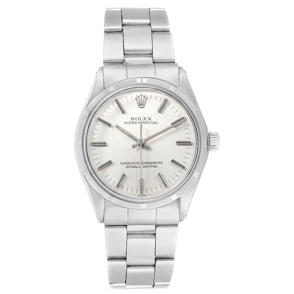 Rolex Oyster Perpetual Silver Dial Vintage Steel Mens Watch 1003 ...