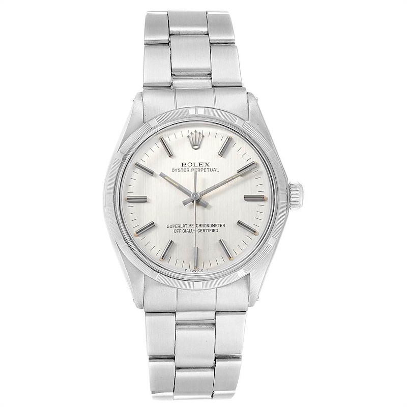 Rolex Oyster Perpetual Silver Dial Vintage Steel Mens Watch 1003