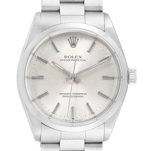 Photo of Rolex Oyster Perpetual Silver Dial Vintage Steel Mens Watch 1002