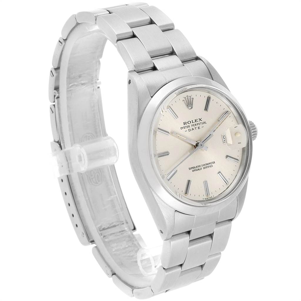 The Rolex Vintage Collection 15000 Men's Stainless Steel Silver Dial 15000 Men's Stainless Steel Silver Dial model is shown at an angled side view, displaying the dial, case, and bracelet.