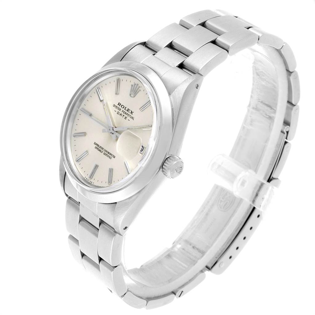 The Rolex Vintage Collection 15000 Men's Stainless Steel Silver Dial 15000 Men's Stainless Steel Silver Dial watch is shown at a three-quarter angle, highlighting the face, bezel, crown, and metal bracelet.