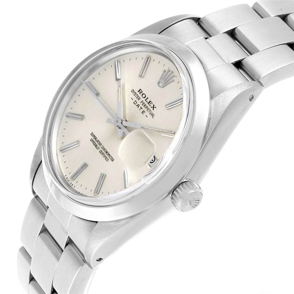 The Rolex Vintage Collection 15000 Men's Stainless Steel Silver Dial 15000 Men's Stainless Steel Silver Dial model is shown at an angle displaying its face, bezel, crown, and part of the bracelet.