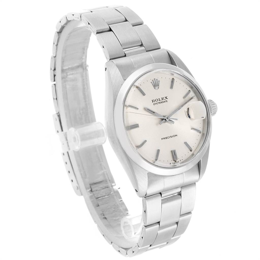 The Rolex Vintage Collection 6694 Men's Stainless Steel Silver Dial 6694 Men's Stainless Steel Silver Dial watch is shown at a three-quarter angle, displaying the face, crown, and bracelet.
