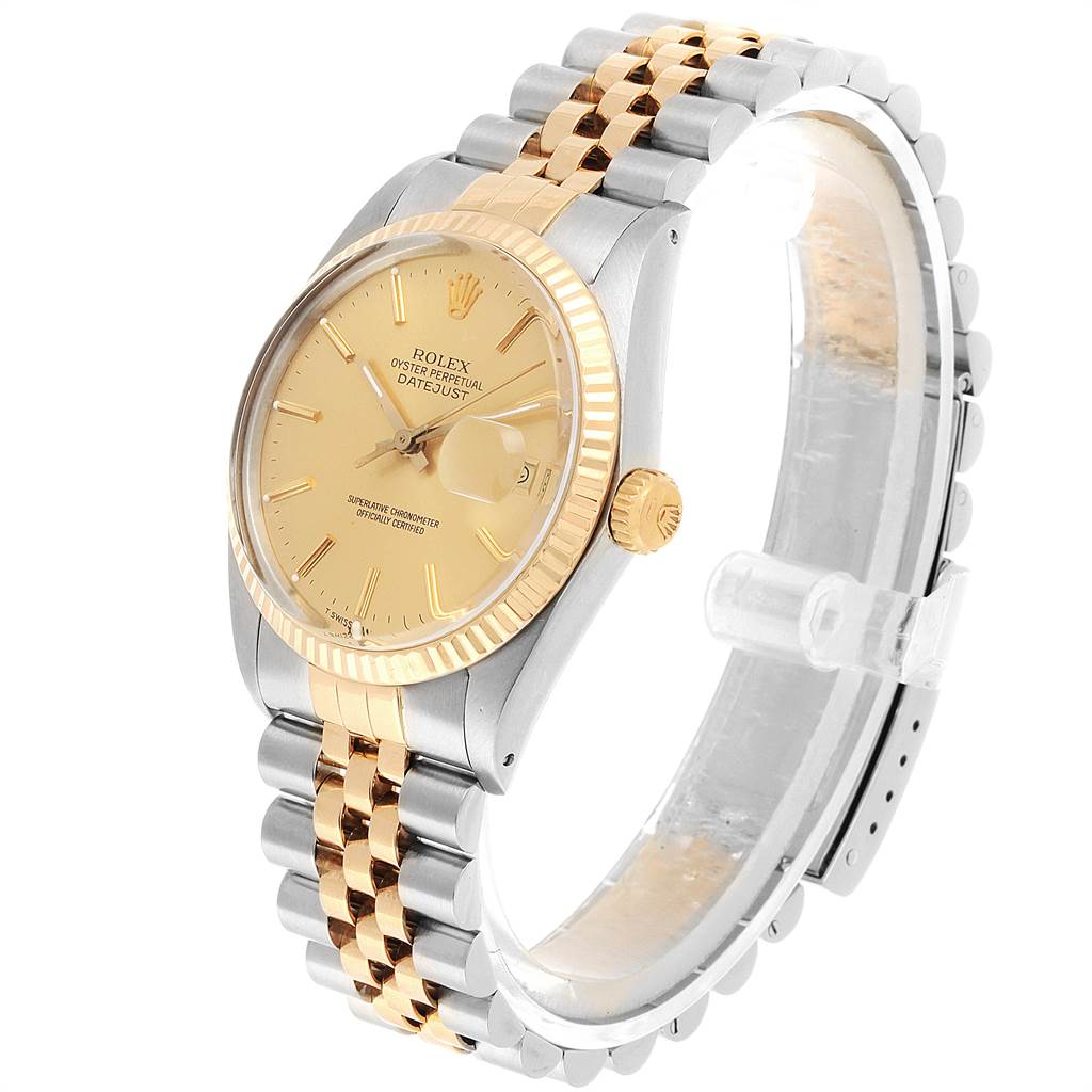 The Vintage Collection Rolex watch is shown at a slight angle, displaying the face, bezel, crown, and part of the bracelet.