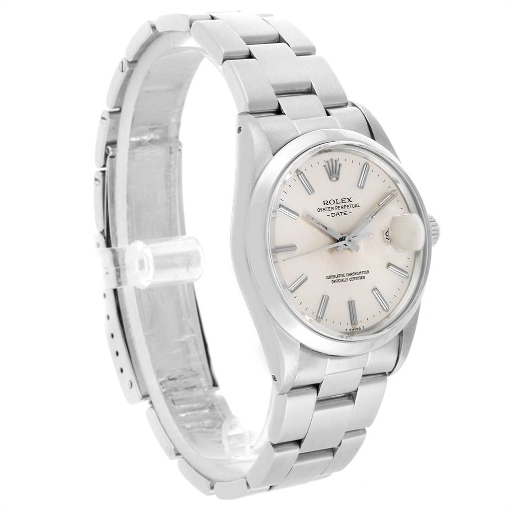 The Rolex Vintage Collection 15000 Men's Stainless Steel Silver Dial 15000 Men's Stainless Steel Silver Dial watch is shown at a three-quarter angle, displaying the face, bezel, and stainless steel bracelet clearly.