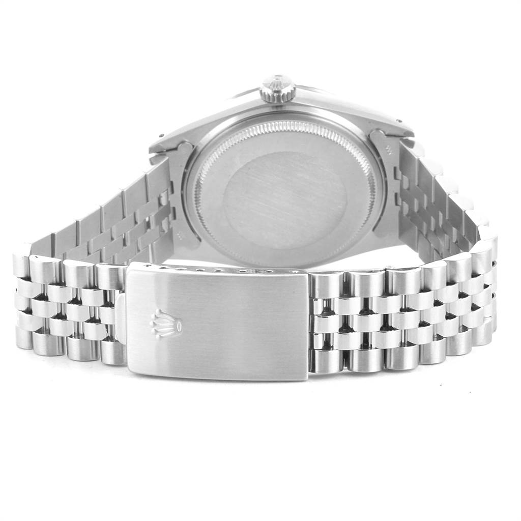 The image shows the case back and clasp of a Rolex Vintage Collection 16030 Men's Stainless Steel Silver Dial 16030 Men's Stainless Steel Silver Dial model from the rear angle.