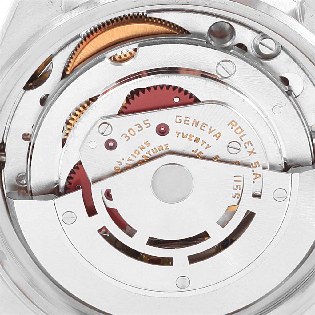 This image shows a detailed view of the internal movement mechanism of the Vintage Collection model by Rolex.