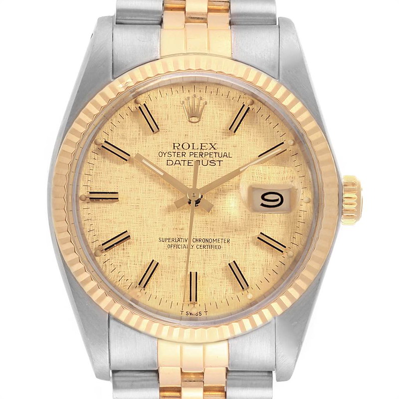 Rolex Datejust 36 Steel Yellow Gold Vintage Mens Watch 16013 Box Papers SwissWatchExpo
