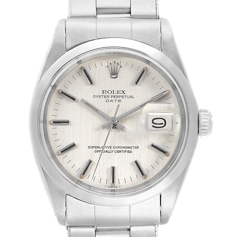 Rolex Date Automatic Stainless Steel Vintage Mens Watch 1500 SwissWatchExpo