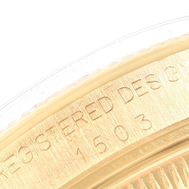 The image shows a close-up view of the engraved side of a Vintage Collection Rolex watch, focusing on model number 1603.