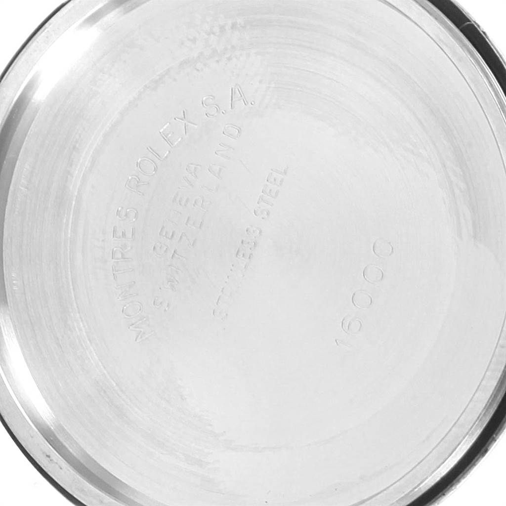 This image shows the back case of a Rolex Vintage Collection 16030 Men's Stainless Steel Grey Dial 16030 Men's Stainless Steel Grey Dial watch, model number 16000.