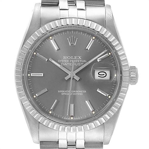 Photo of Rolex Datejust Vintage Grey Dial Steel Mens Watch 16030