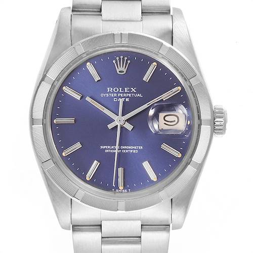 Photo of Rolex Date Vintage Blue Dial Stainless Steel Mens Watch 1501