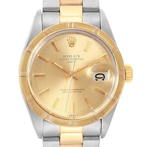Photo of Rolex Date Steel Yellow Gold Oyster Bracelet Vintage Mens Watch 1500