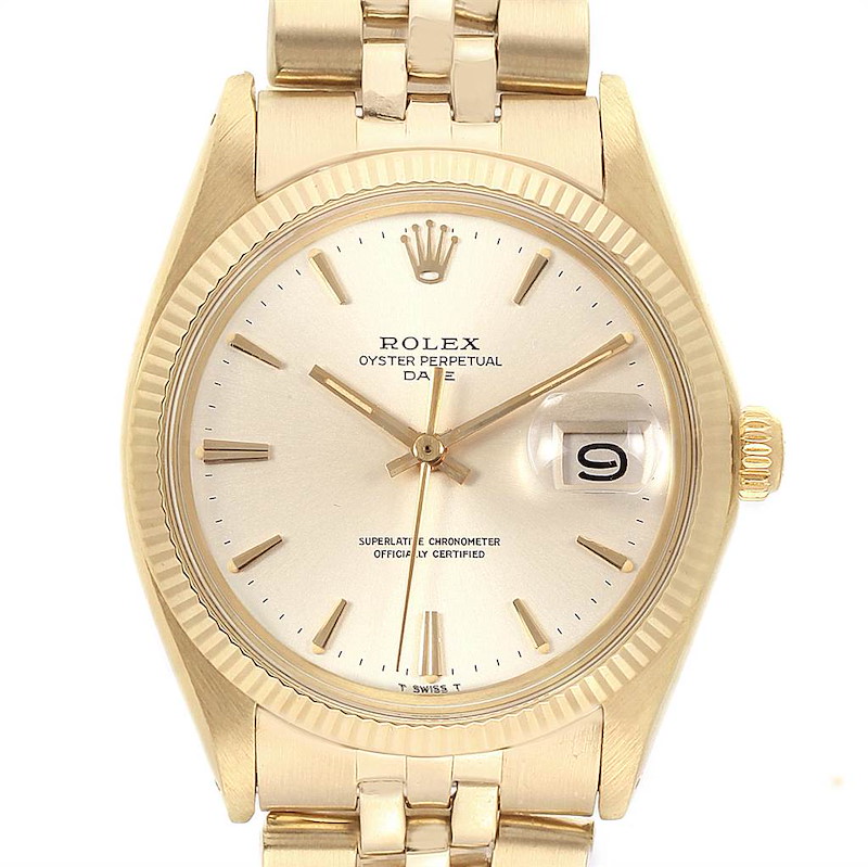 Rolex Date Yellow Gold Jubilee Bracelet Vintage Mens Watch 1503 Box SwissWatchExpo