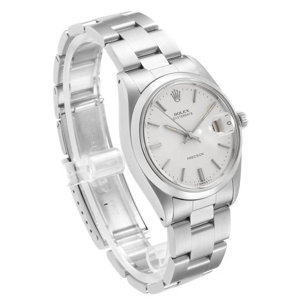 The Rolex Vintage Collection 6694 Men's Stainless Steel Silver Dial 6694 Men's Stainless Steel Silver Dial watch is shown at a three-quarter angle, highlighting its face, bezel, and bracelet.