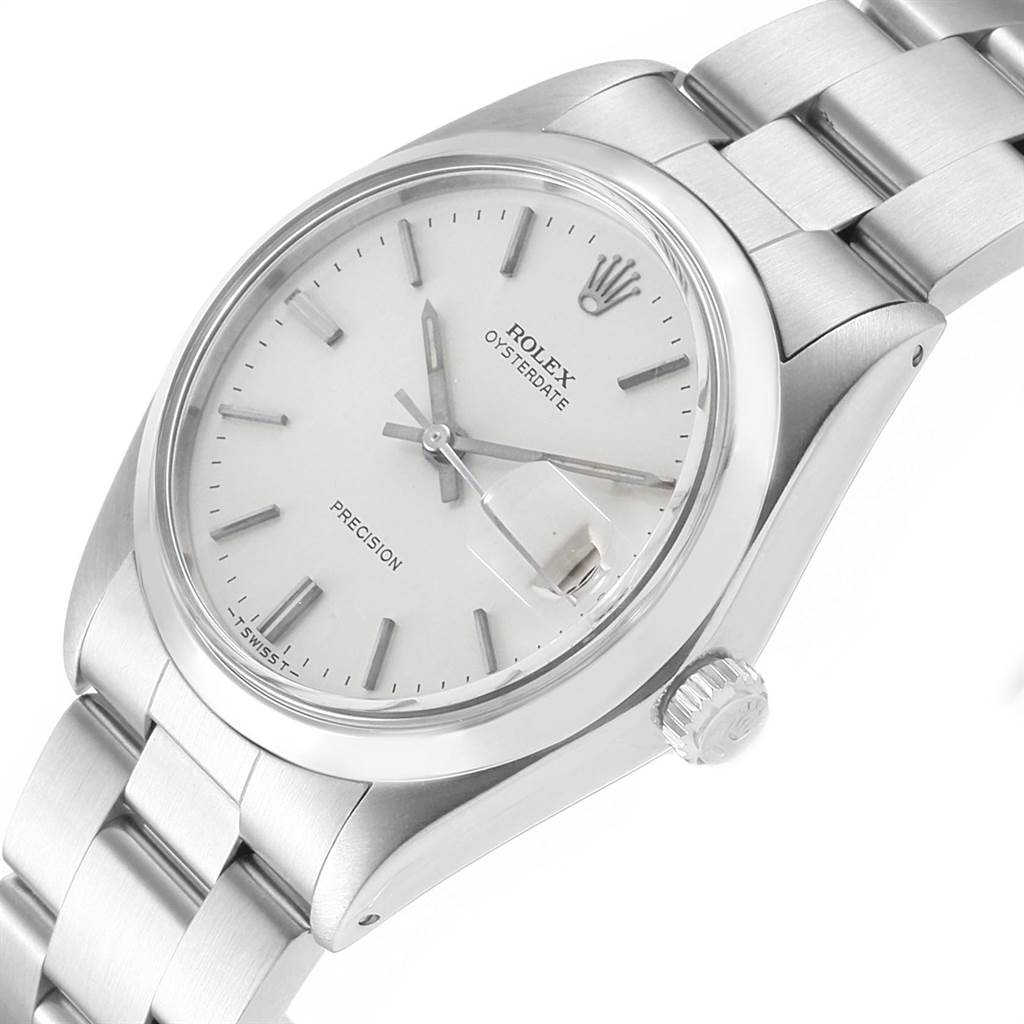 The Rolex Vintage Collection 6694 Men's Stainless Steel Silver Dial 6694 Men's Stainless Steel Silver Dial watch is shown at an angle highlighting the face, crown, and part of the bracelet.