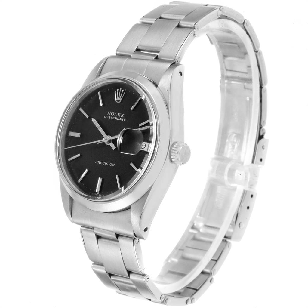 The Vintage Collection Rolex watch is shown at a three-quarter angle, highlighting its face, band, and crown.