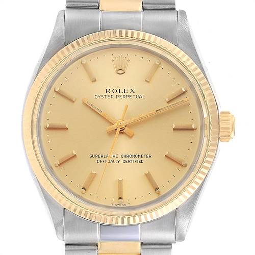 Photo of Rolex Oyster Perpetual Steel 18K Yellow Gold Vintage Mens Watch 1005