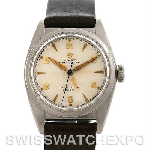 Photo of Rolex Vintage Oyster Perpetual Bubbleback Watch 6050 Yer 1950