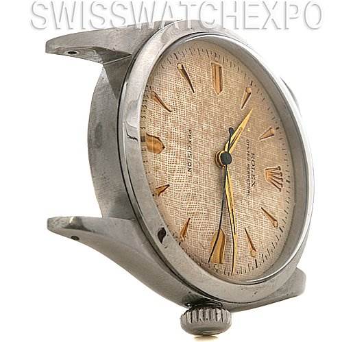 The image shows a side angle of the Rolex Vintage Collection 6298 Stainless Steel Beige Dial 6298 Stainless Steel Beige Dial watch, highlighting the dial, case, and crown.