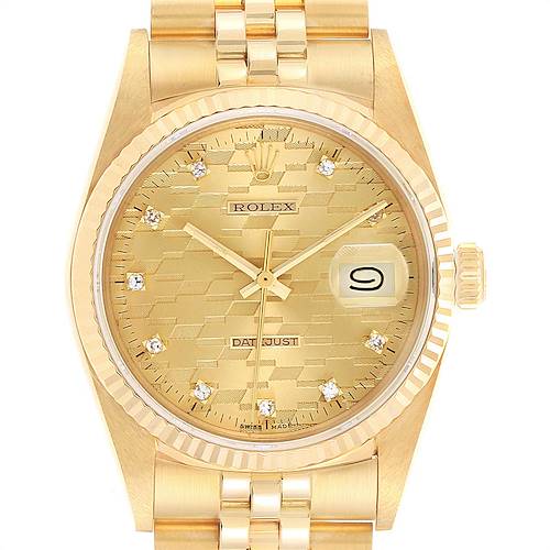 Photo of Rolex Datejust Chevrolet Award Vintage Yellow Gold Watch 16018 Box Papers