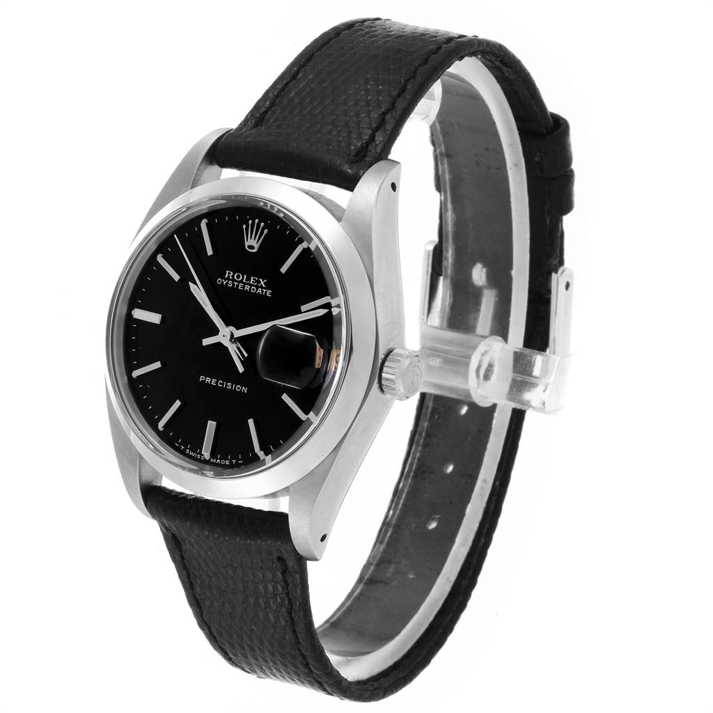 The Rolex Vintage Collection 6694 Men's Stainless Steel Black Dial 6694 Men's Stainless Steel Black Dial model is displayed in a front angled view, showing the face, bezel, crown, case, and strap.