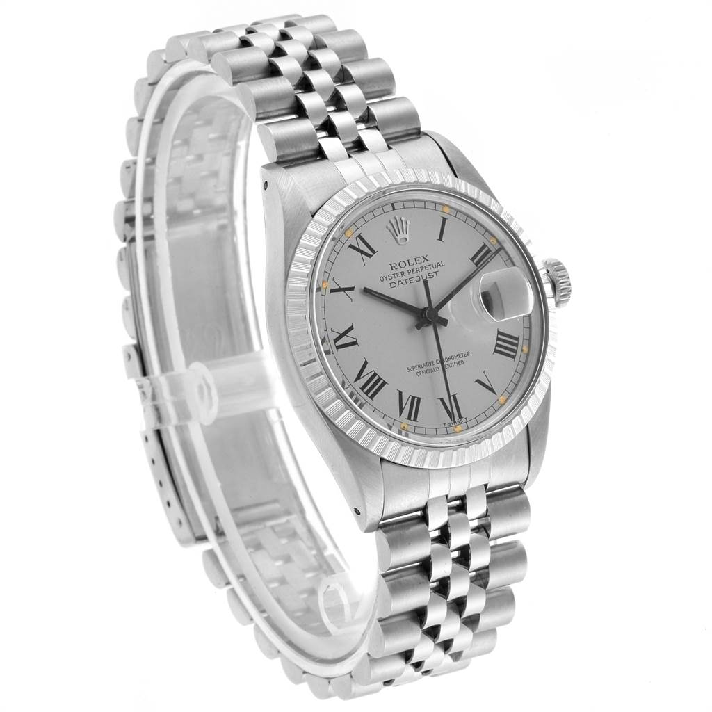 The Rolex Vintage Collection 16030 Men's Stainless Steel Grey Dial 16030 Men's Stainless Steel Grey Dial watch is shown at a slight angle, displaying its face, bezel, crown, and bracelet.