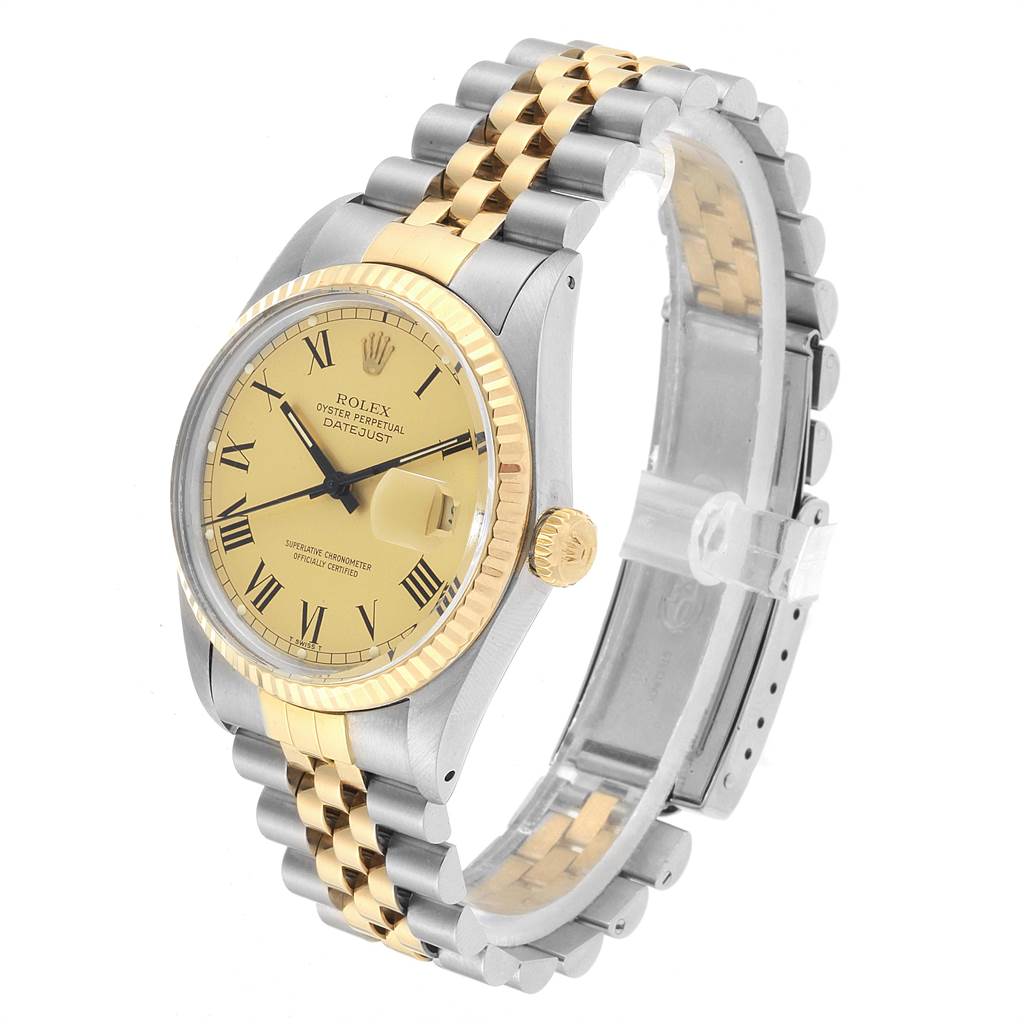 The Vintage Collection model Rolex watch is shown at a slight angle, displaying its face, bezel, crown, and bracelet.