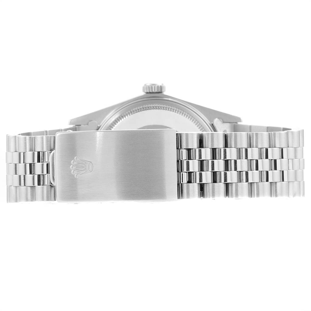 The image shows the clasp and bracelet of a Rolex Vintage Collection 16014 Men's Stainless Steel Silver Dial 16014 Men's Stainless Steel Silver Dial watch from the back.